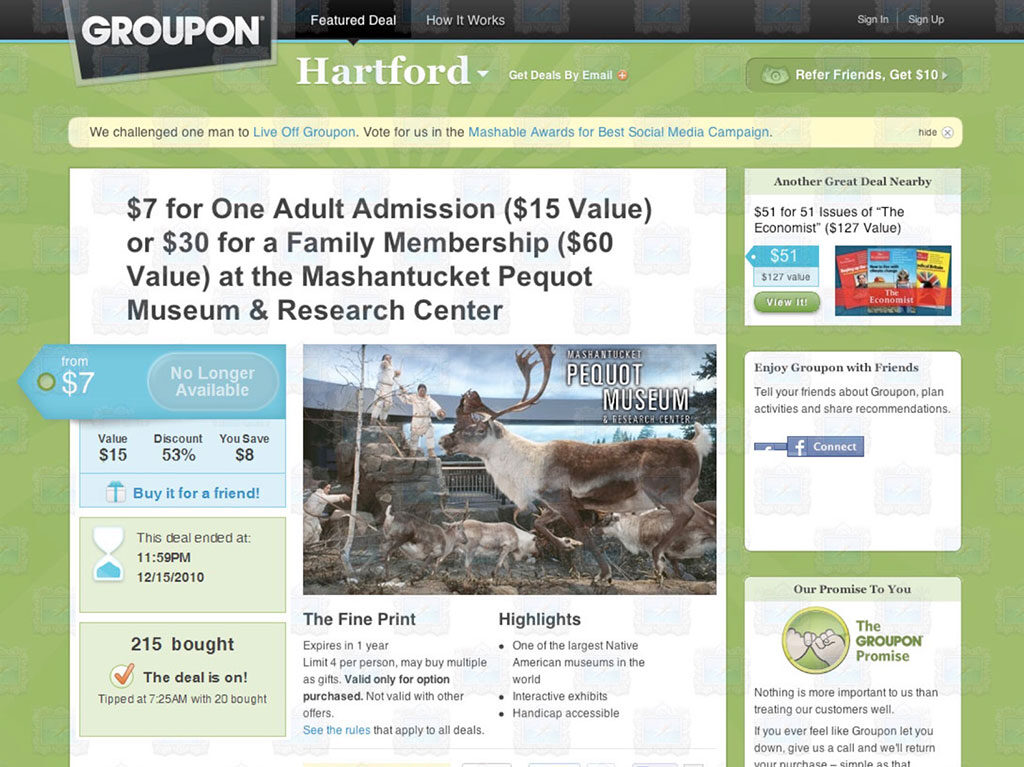 Groupon Pequot Museum Membership Drive